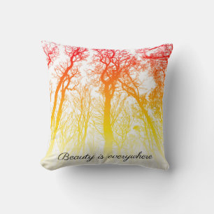 Beauty is everywhere sunset ombre trees cushion