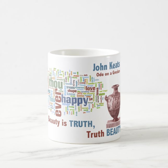 Beauty is Truth John Keats Ode on a Grecian Urn Coffee Mug (Center)