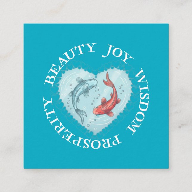 Beauty , Joy, Wisdom Prosperity Koi  Enclosure Card (Front)