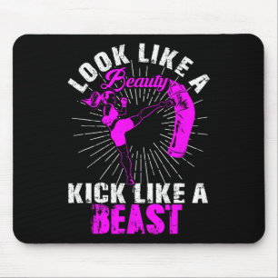 Beauty Kickboxing Beast Kickboxer Girl Fighter Mar Mouse Pad