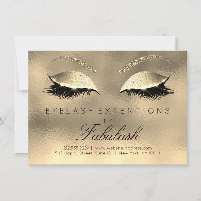 Beauty Lashes Extension Salon Aftercare Gold Glam (Front)