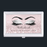Beauty Lashes Makeup Pink Rose Blush Microblading Business Card Holder<br><div class="desc">florenceK 
luxury collection for beauty salon</div>