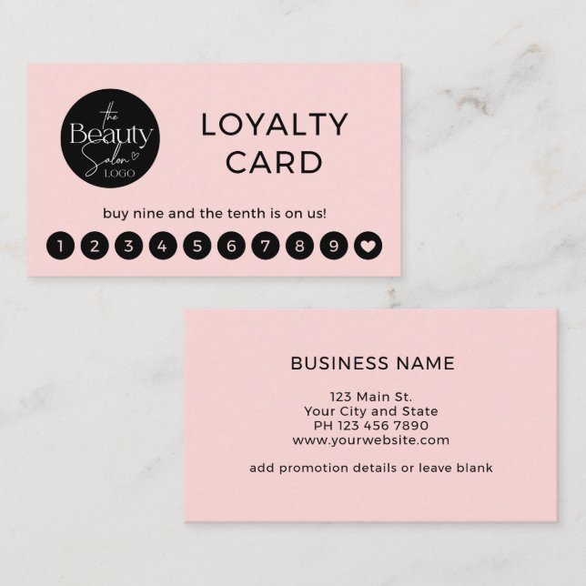 Beauty Logo Modern Professional Loyalty Card (Front/Back)