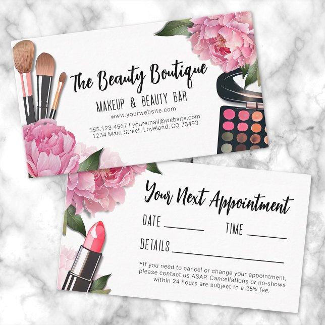 Beauty Makeup Artist Appointment Business Card (Beauty Makeup Artist Appointment Business Card )