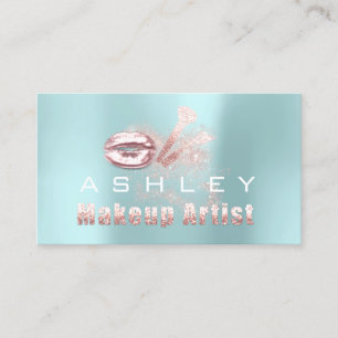Beauty Makeup Artist Appointment Card Aqua Pink