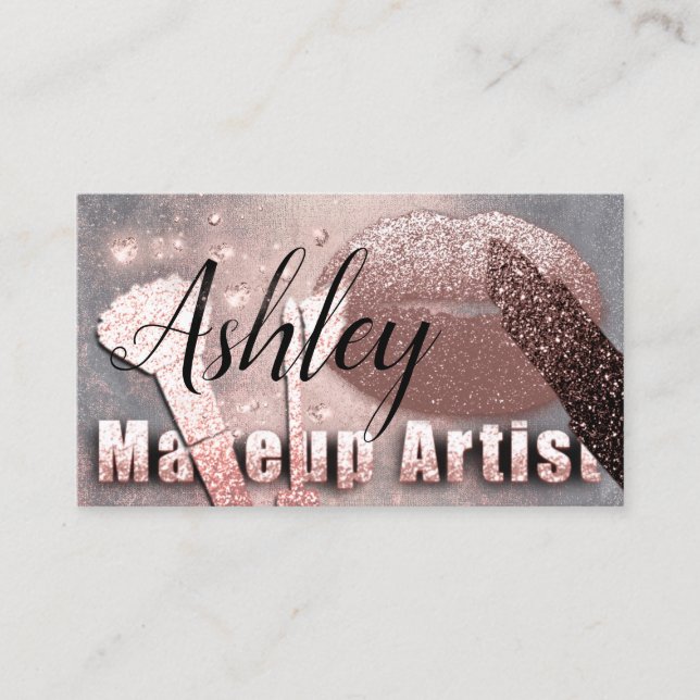Beauty Makeup Artist Appointment Card Rose Glaitte (Front)