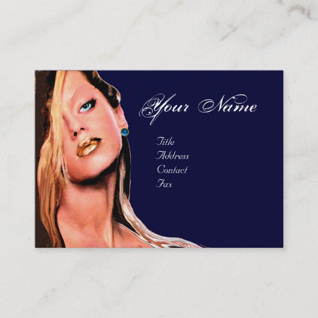 BEAUTY MAKEUP ARTIST ,sapphire blue Business Card (Front)
