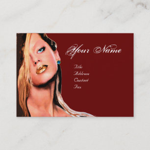 BEAUTY MAKEUP ARTIST ,sapphire blue red Business Card