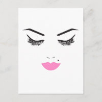 Beauty Makeup Face Lashes & Pink Lips Salon