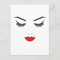 Beauty Makeup Face Lashes & Red Lips Salon
