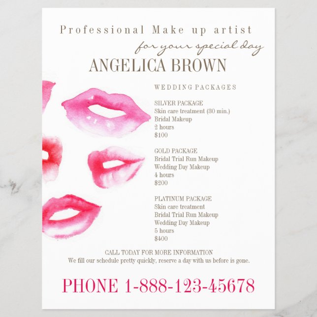 Beauty & Makeup Flyer Template (Front)