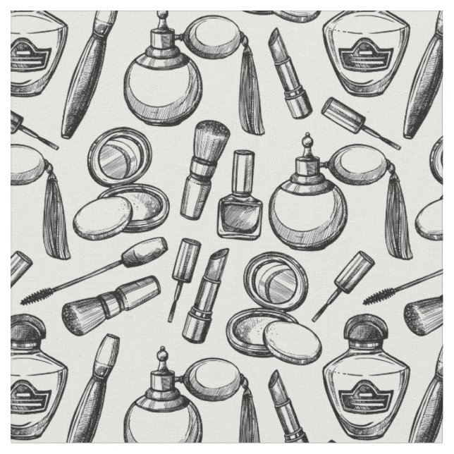 Beauty Makeup Pattern Fabric (Close Up)