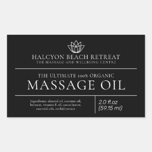 Beauty massage oil black product ingredient label