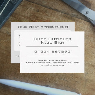 Beauty Nails Nail Bar Appointment Card