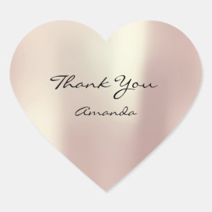 Beauty Name Bridal Heart Thank Pearl Rose Sticker