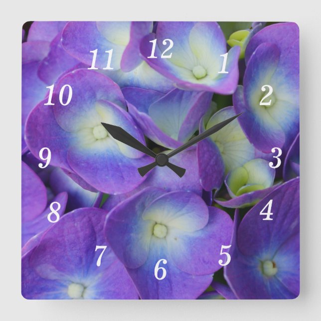 Beauty Of a Blue Hydrangea Wall Clock (Front)