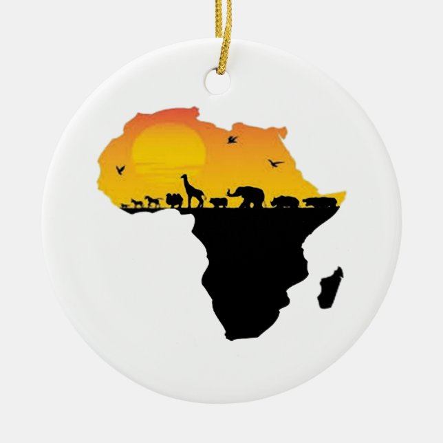 BEAUTY OF AFRICA CERAMIC TREE DECORATION (Front)