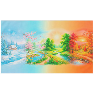 beauty of all four seasons tablecloth