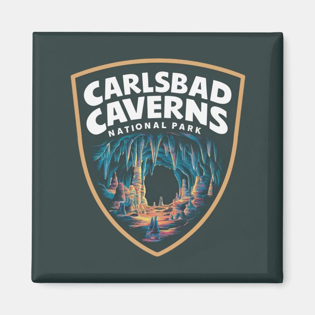 Beauty of Carlsbad Caverns National Park Emblem Magnet (Front)