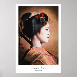 Beauty of Geisha - cool japanese portrait painting Poster