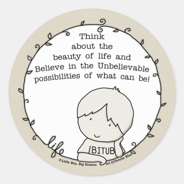 Beauty of Life Classic Round Sticker (Front)