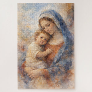 Beauty of Motherhood Faith Mary Baby Jesus Gift Jigsaw Puzzle
