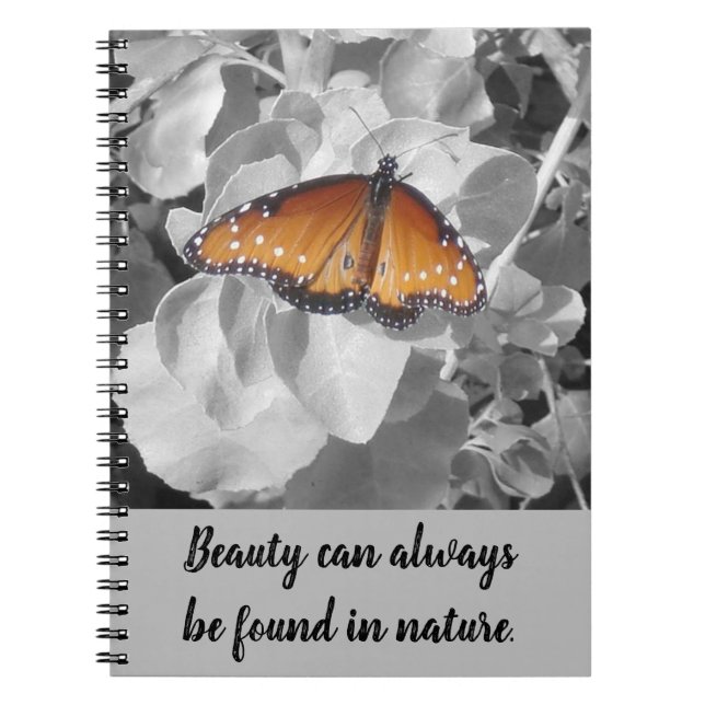 Beauty of Nature Monarch Butterfly Photo Inspire Notebook (Front)