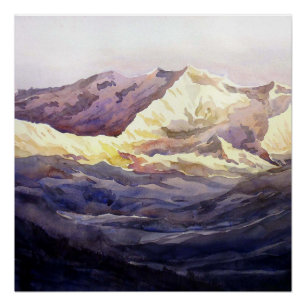 Beauty of Sunrise Kanchenjunga , Painting Poster