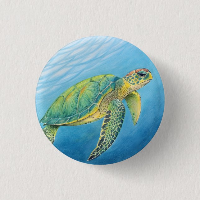 Beauty of the turtle 3 cm round badge (Front)