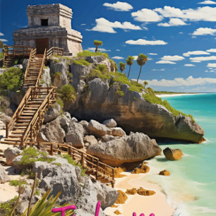 Beauty of Tulum: Mayan Riviera T-Shirt Square Sticker