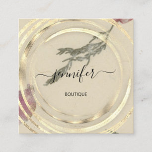 Beauty Organic Bio Shop Herb QR Logo Soap Natural Square Business Card