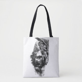 Beauty Owl in the Mountains Tote Bag