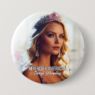Beauty Pageant Button Pin - Choose Shape and Size