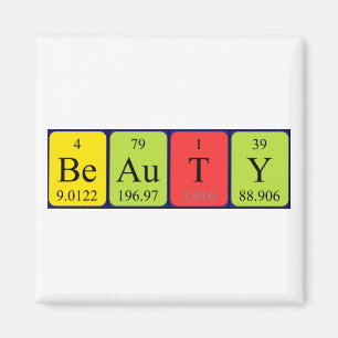 Beauty periodic table name magnet