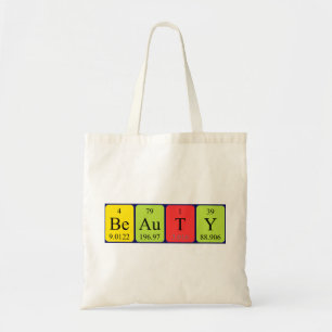 Beauty periodic table name tote bag