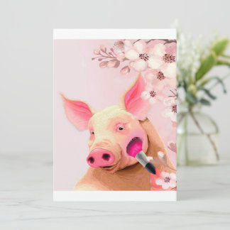 beauty pig_pig lover holiday card
