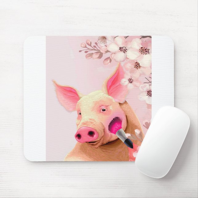 beauty pig_pig lover mouse pad (With Mouse)