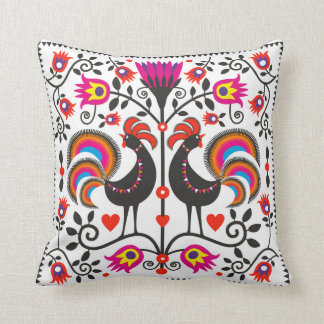 beauty pillow with polish pattern folk
