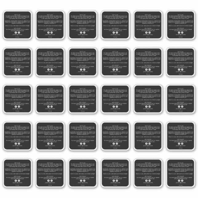 Beauty Product Ingredients 2 inch Sticker 30x (Front)