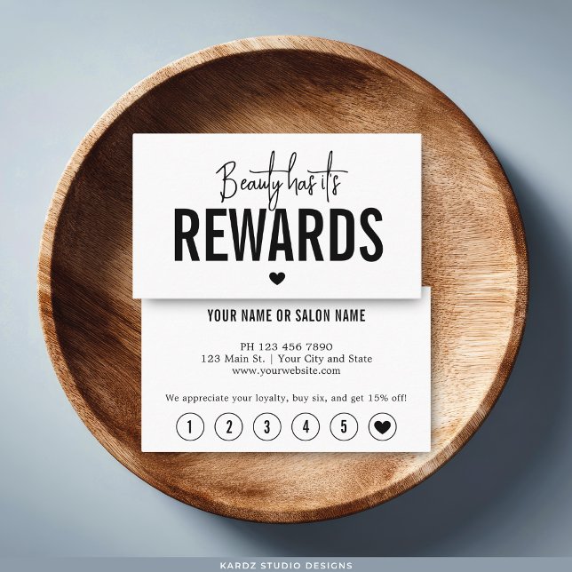 Beauty Professional Loyalty Rewards Card (Customize loyalty card and choose paper, size and, corner style.)