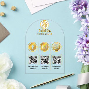 Beauty QR Code Social Media Sign - Multi-Platform  Acrylic Invitations