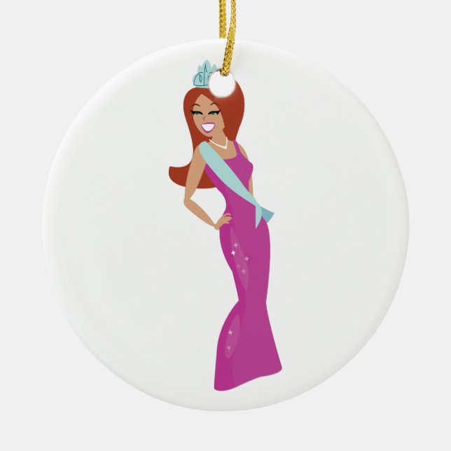 Beauty Queen Ceramic Tree Decoration (Front)