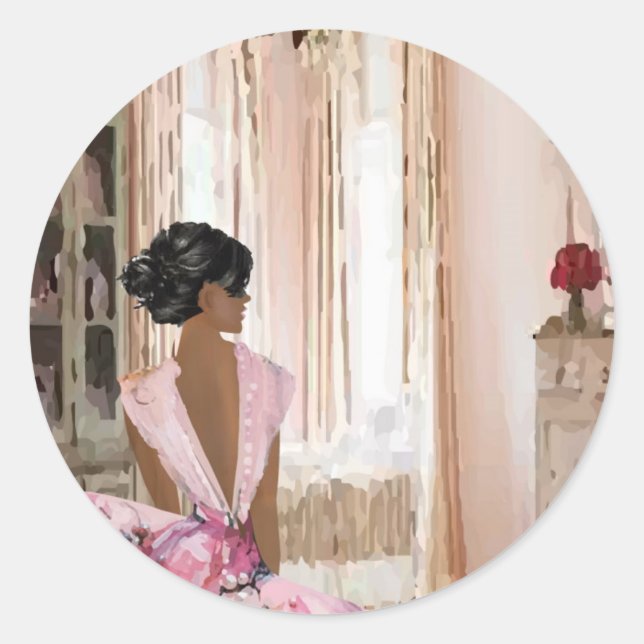 Beauty Queen Classic Round Sticker (Front)