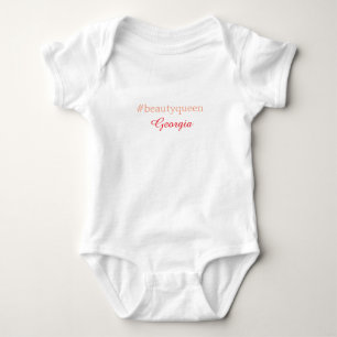Beauty queenhashtag light red add name girl boss baby bodysuit