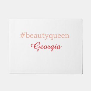 Beauty queenhashtag light red add name girl boss  doormat