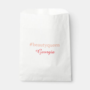 Beauty queenhashtag light red add name girl boss favour bags
