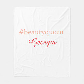 Beauty queenhashtag light red add name girl boss  fleece blanket