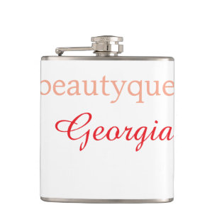 Beauty queenhashtag light red add name girl boss hip flask