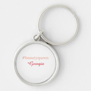 Beauty queenhashtag light red add name girl boss key ring