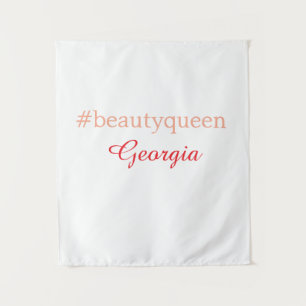 Beauty queenhashtag light red add name girl boss  tapestry